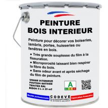 Codève Bois - Peinture Bois Interieur - 4x5 l - Codeve Bois - ral 7037 - Gris poussière - Intérieure Pour La Décoration De Votre Bois, Lambris Ou