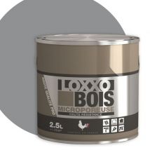 Loxxo Peinture Bois Glycéro Microporeuse - Haute Résistance - Intérieur & Extérieur Couleur: Gris argent (Loxxo) - Conditionnement: 2.5L