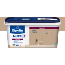 Peinture deco murs, boiseries & radiateurs - RIPOLIN - 468428 - Beige plage - Velours - 2,5 L