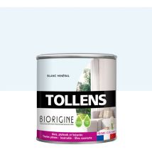 Peinture Couleurs Haute Performance à Base de Résine Biosourcée Tollens Pour Murs, Plafonds, Boiseries - Blanc Mineral - 0,5L = 6m2
