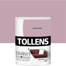 Peinture Couleurs pour Murs et Boiseries Tollens Toutes pièces - Ultra résistante - Satin - Rose Bohème - 0,75L = 9m2