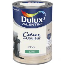 Peinture Crème De Couleur Satin Blanc 1,25 l Dulux Valentine