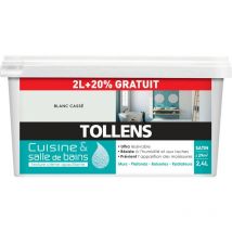 Tollens - Peinture couleurs - Cuisine et Salle de Bains - Satin - Blanc Cassé - 2L+20%
