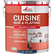 Peinture cuisine lessivable absorbe les odeurs - 10 L Bleu vert - RAL 5001 - ARCANE INDUSTRIES