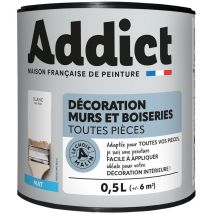 Peinture Décoration Murs et Boiseries Mat 0.5L - Noir Addict