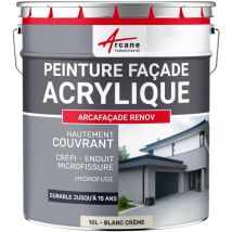 Peinture façade acrylique 14 couleurs - durable jusqu'à 15 ans - rénovation façade, mur crépi - Arcafacade Renov - 10 l (+ ou - 60 m² en 1 couche)