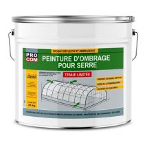 Peinture d'ombrage pour serre à tenue limitée, durée d'ombrage 3 mois, produit filtrant pour serre verre et plastique PROCOM ffffff 10 x 25 Kg