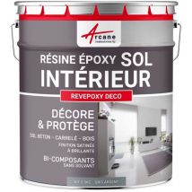 Arcane Industries - Peinture Sol - Résine Epoxy : Peinture pour Sol salon, cuisine, salle de bains - Effet Miroir - revepoxy deco - 10 kg (jusqu'à 50