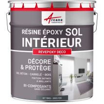 Arcane Industries - Peinture Sol - Résine Epoxy : Peinture pour Sol salon, cuisine, salle de bains - Effet Miroir - revepoxy deco - 10 kg (jusqu'à 50