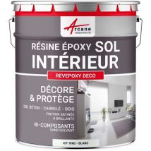 Arcane Industries - Peinture Sol - Résine Epoxy : Peinture pour Sol salon, cuisine, salle de bains - Effet Miroir - revepoxy deco - 10 kg (jusqu'à 50