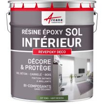 Peinture Sol - Résine Epoxy : Peinture pour Sol salon, cuisine, salle de bains - Effet Miroir - REVEPOXY DECO - 10 kg (jusqu'à 50 m² en 2 couches)