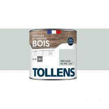 Tollens - Peinture extérieure bois 2 en 1 - Ultra Résistante Satin - Gris Clair - 0,5L=8m2