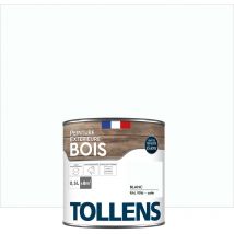 Tollens - Peinture extérieure bois 2 en 1 - Ultra Résistante - Satin Blanc - 0,5L=8m2