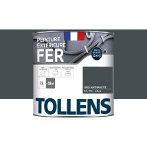 Tollens - Peinture extérieure fer 2 en 1 - Ultra Résistante Brillant - Gris Anthracite - 2L = 32m2