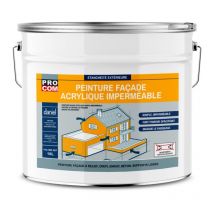 Peinture façade Procom crépi, façade à relief, imperméabilisation et protection des façades - Durable jusqu'à 10 ans ffffff 10 litres