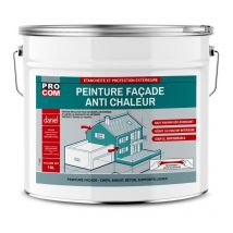 Procom - Peinture façade anti chaleur, peinture blanche réflective, rafraîchit l'air intérieur - Technologie cool roof ffffff 10 litres