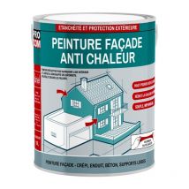 Peinture façade anti chaleur, peinture blanche réflective, rafraîchit l'air intérieur - Technologie cool roof Procom ffffff 2.5 litres