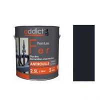 Addict - 2,5 litri Peinture interni ed esterni in vernice lucida grigio antracite antiruggine.