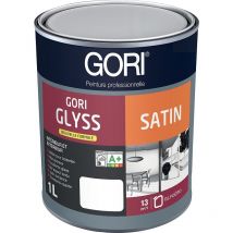 Peinture glycéro menuiseries Gori glyss satin, blanc bidon de 1 litre Gori