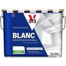 Peinture intérieure Blanc professionnel V33 Blanc Satin 5L