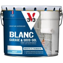 V33 - Peinture intérieure Garage et sous-sol Blanc Mat 10L