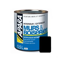 Peinture intérieure couleur, acrylique satinée 000000 0.5 litre