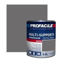 Peinture intérieure multi-supports, satin, murs, plafonds, boiseries, radiateurs, sans odeur, plusieurs teintes Profacile 6F6D6E 0.5 litre