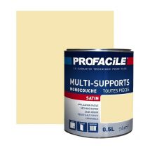 Peinture intérieure multi-supports, satin, murs, plafonds, boiseries, radiateurs, sans odeur, plusieurs teintes Profacile F5E6B2 0.5 litre
