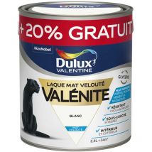 Peinture Laque Valénite Mat Blanc 2 L + 20 % Gratuit - Dulux Valentine