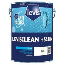 Levis - clean+ Satin Peinture Acrylique Effet Perlant Anti Taches - Surfaces Murales - Intérieur Finition: Satiné - Couleur: Blanc - Conditionnement: