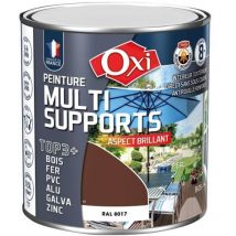 Solution intérieure/extérieure OXI peinture multi supports brillant Brun (ral 8017) 0.5 litre