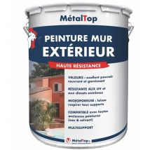Metaltop - Peinture Mur Exterieur - Pot 5 l - 3018 - Rouge fraise