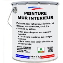 Peinture Mur Interieur - 4x5 l - Codeve Bois - ral 9017 - Noir signalisation - Pour La Décoration De Votre Salon, Séjour, Cuisine Ou Chambre.
