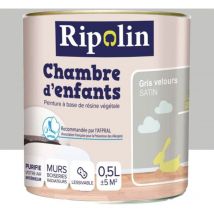 Peinture satinée Ripolin Chambre d'enfants Gris Velours 0,5 l