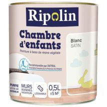 Peinture satinée Ripolin Chambre d'enfants Blanc 0,5 l