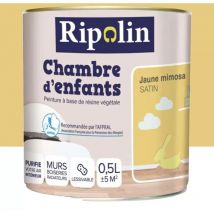 Peinture satinée Ripolin Chambre d'enfants Jaune mimosa 0,5 l