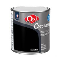 Peinture OXI murs et boiseries cocooning mat velours ebene 0,5L OXI