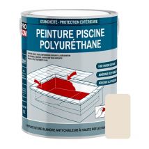 Procom - Peinture piscine béton, peinture polyuréthane pour piscine et bassin, étanche et souple, béton, enduit, ciment E9E0D2 2.5 litres
