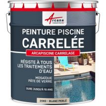 Arcane Industries - Peinture Piscine Carrelage - 20 kg (jusqu'à 65m² en 2 couches) Blanc Perlé - ral 1013