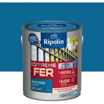 Ripolin - Peinture pour Fer Extérieur - Brillant - 2L - Bleu Océan ral 5017