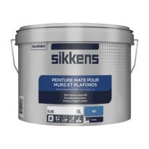 Peinture murs et plafonds 10L Blanc mat