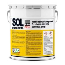 Procom – Peinture Époxy Pour Sol Industriel Et Garage – Résine Bi-composant 20 Kg – Finition Satinée – Résistante Aux Chocs Et Produits Chimiques