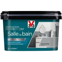 Peinture salle de bain Rénovation perfection V33 Gris dauphin satin 2L
