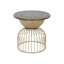 Dkd Home Decor - Table Auxiliaire Sapin Métal 55,5X55,5X53 Doré