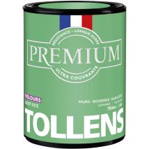 Peinture couleurs - Ultra Couvrante Tollens Résistante - Velours - Vert D'été - 0,75L