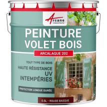Peinture volet bois extérieur couleur - 0.5 l Rouge basque - Proche ral 3011 Arcane Industries