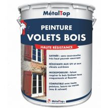Metaltop - Peinture Volets Bois - Pot 15 l - 4004 - Violet bordeaux
