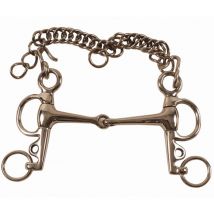 Pelham per pony snodato in inox pieno spessore 14 mm con barbozzale: 11,5 cm