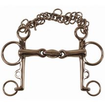 Pelham snodato in inox imboccatura con olivetta e barbozzale spessore 16 mm: 14,5 cm