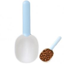Pelle à céréales pour animaux de compagnie en plastique robuste 2 en 1 avec tasse à mesurer à pince pour sacs de nourriture pour chiens et chats